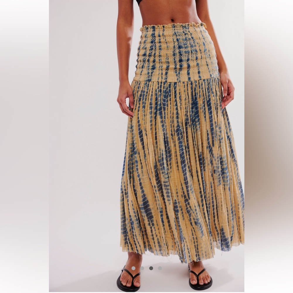 Free People FP One Ravenna Printed Tie Dye Convert Maxi Skirt Strapless Dress